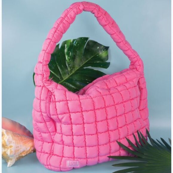 Simply Southern Hobo Puff Shoulder Bag -  Taffy Pink - Picture 1 of 1